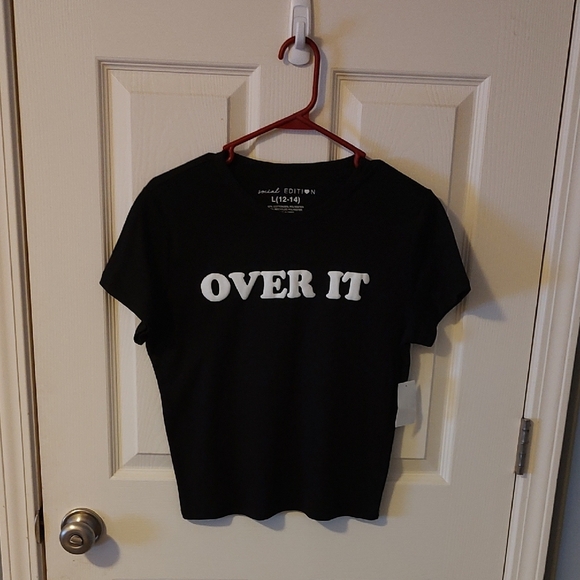 Tops - Social Edition Black 'Over It' Graphic Tee